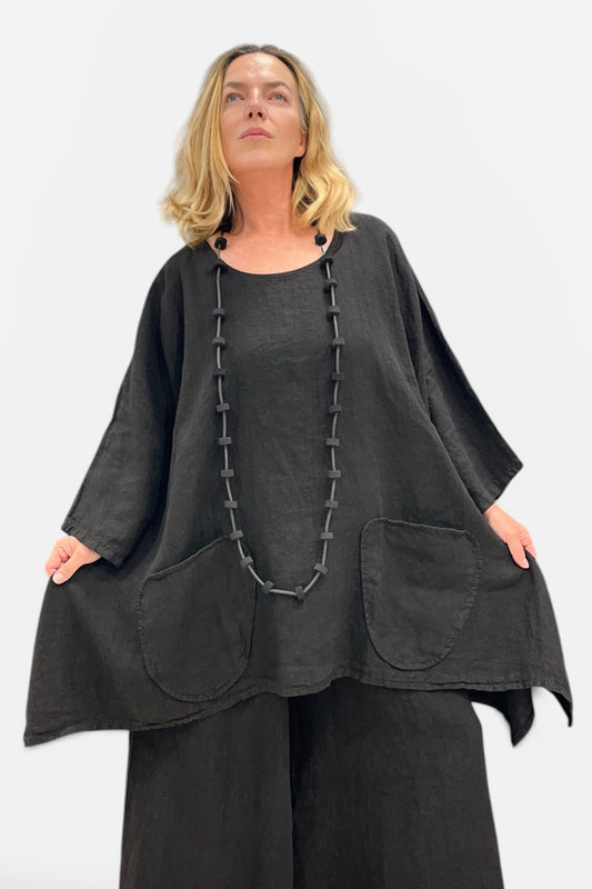 Oversize Tunika aus Leinen