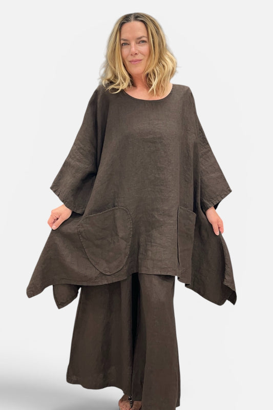 Oversize Tunika aus Leinen