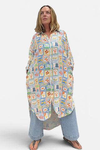 Long-Bluse aus Viskose