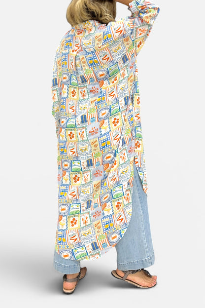 Long-Bluse aus Viskose