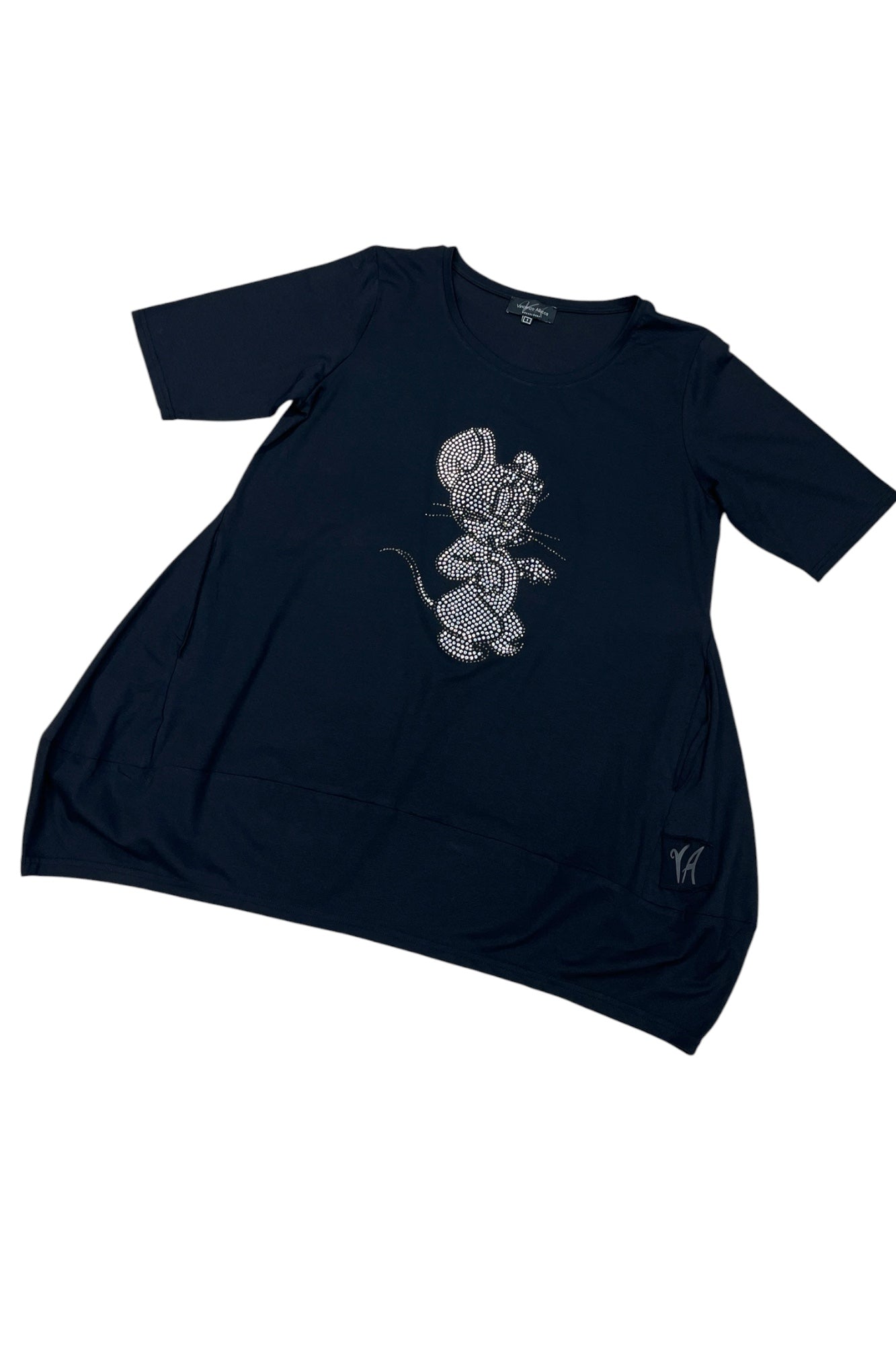 Tunic with rhinestone embellishment