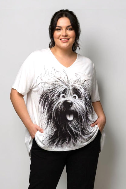 Tunic with motif print