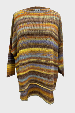 Melierter Oversize Pulli in gelb mit Rundhalsausschnitt – lässiger Plus Size Pullover