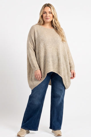 Strickpullover von Vincenzo Allocca in beige, kastig geschnitten
