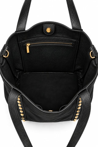Schwarzer Shopper in Velour-Optik