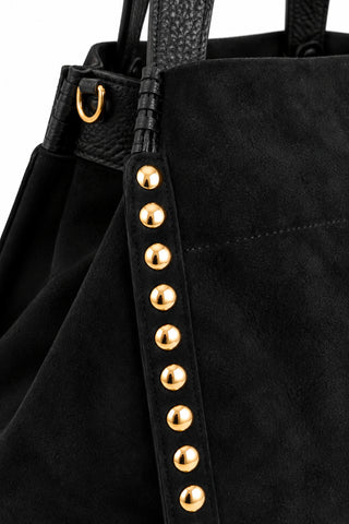 Schwarzer Shopper in Velour-Optik
