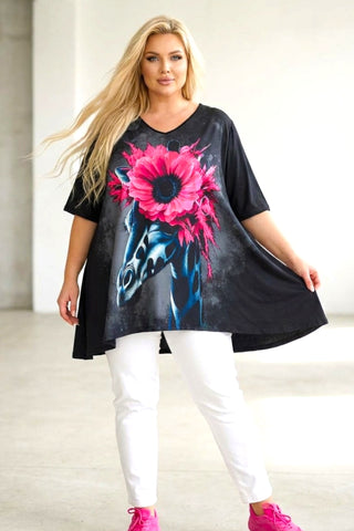 Tunic with motif print